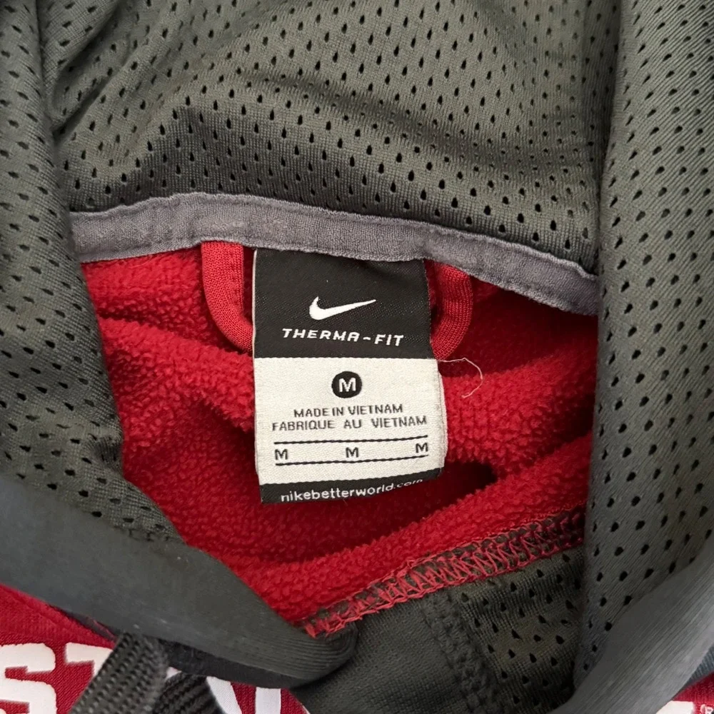 Nike Stanford Cardinal Hoodie Mens Red Gray M‎ Therma-Fit Pullover